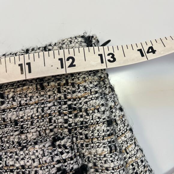 LOFT‎ Fringe Tweed Pocket Tee and Pencil Skirt XXSP Black White Cropped Shirt - Picture 11 of 13